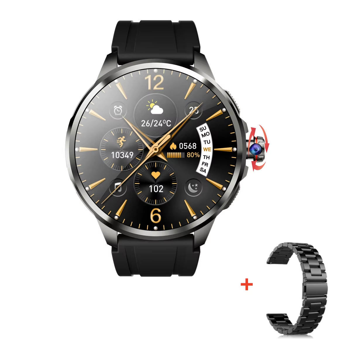 32GB+256GB Smartwatch 4G/5G LTE 900W Rotary HD Camera GPS WIFI Hisportpro App Bluetooth Smart Watch for IOS Android
