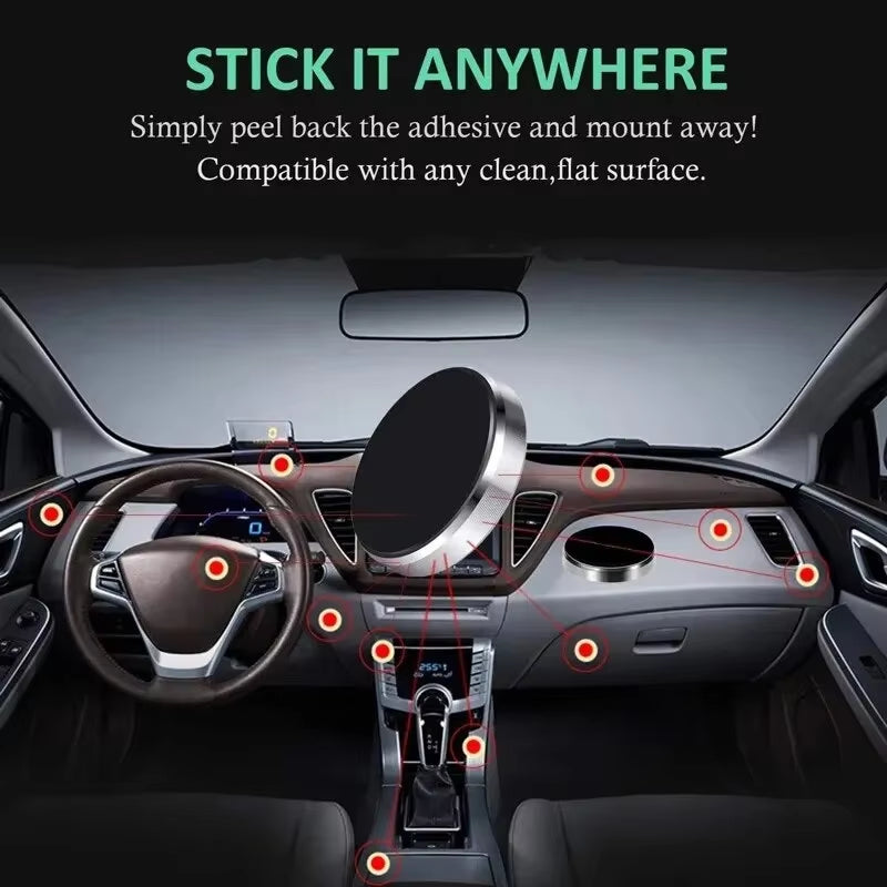 Magnetic Phone Car Holder Stand  Magnetic Mount Bracket Stick on Car Dashboard Wall for Iphone Samsung Xiaomi Huawei